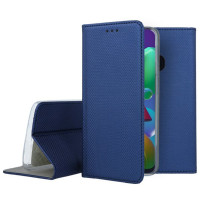 Кожен калъф тефтер и стойка Magnetic FLEXI Book Style за Samsung Galaxy M21 M215F син 